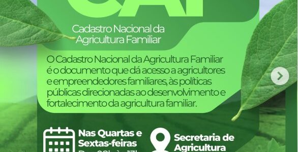 Emissão do CAF – Cadastro Nacional da Agricultura Familiar