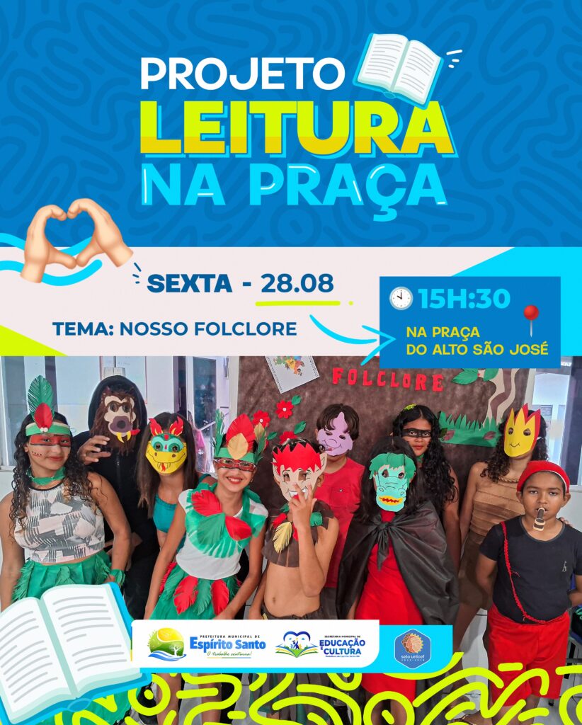 Nesta sexta-feira, 28 de agosto, tem Projeto Leitura na Praça com um momento