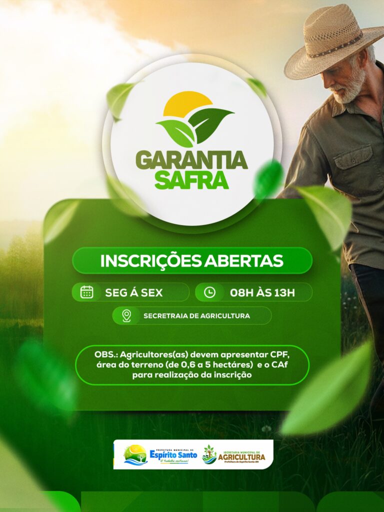 GARANTIA-SAFRA: inscrições abertas!