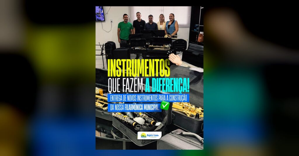 A Prefeitura Municipal recebeu novos instrumentos musicais que irão contribuir
