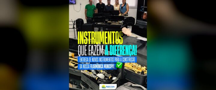 A Prefeitura Municipal recebeu novos instrumentos musicais que irão contribuir A Prefeitura Municipal recebeu novos instrumentos musicais que irão contribuir