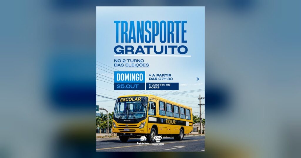 Neste domingo, 25 de outubro, a Prefeitura de Espírito Santo disponibilizará